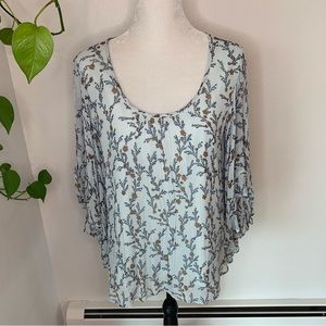Sundance Blue Peasant Top Size M